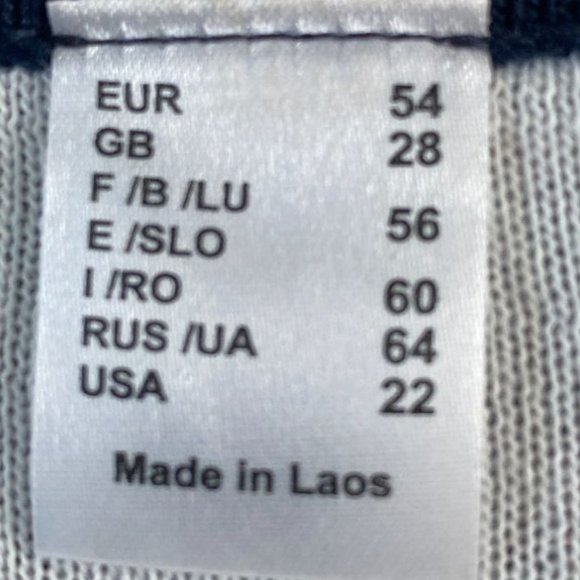 Womens Navy Blue and White Polka Dot Sweater Size 22 Dark Academia Grandma Core - Picture 3 of 8